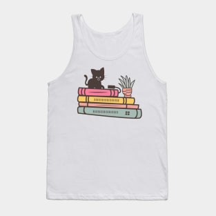 Books and Cats World Book Day for Book Lovers Library Reading Tank Top